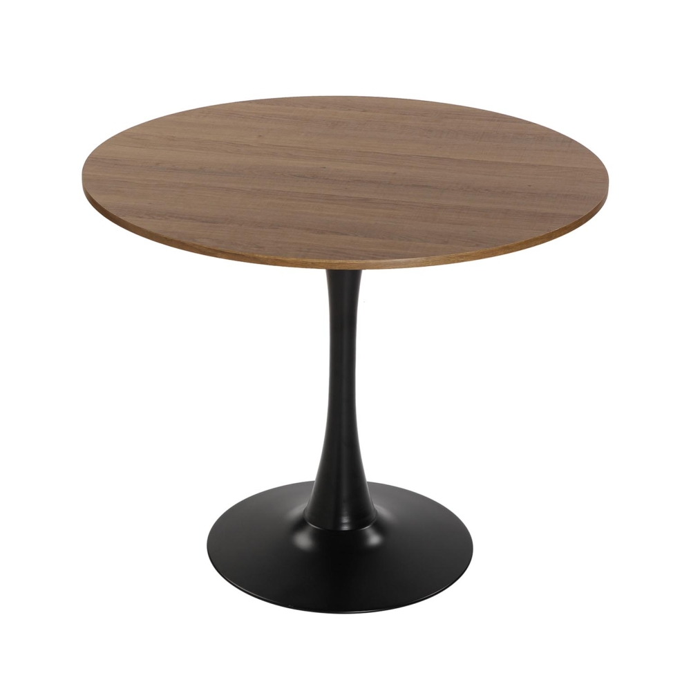 MESA NEGRA Y MADERA MEERA 100 CM - Imagen 1