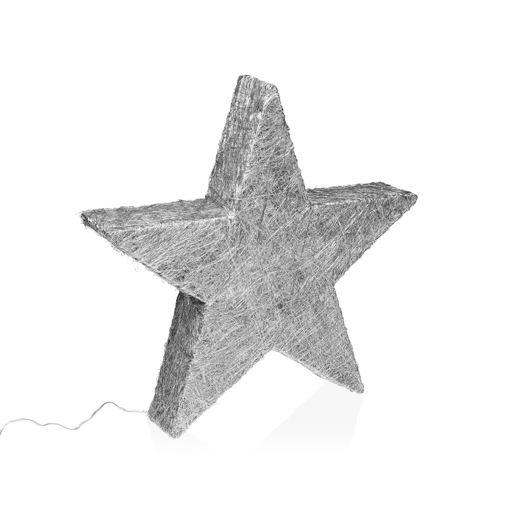 ESTRELLA PLATEADA EN 3D LUMINOSA 30CM - Imagen 1