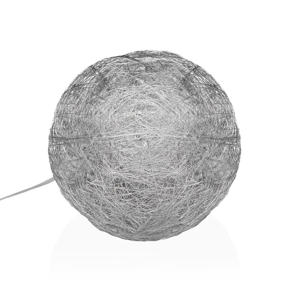 BOLA PLATEADA EN 3D LUMINOSA 20CM - Imagen 1