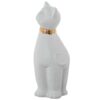 Figura Cerámica Gato 51Cm Blanco y Dorado - Imagen 3