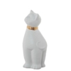 Figura Cerámica Gato 37Cm Blanco y Dorado - Imagen 3