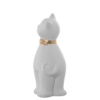 Figura Cerámica Gato 37Cm Blanco y Dorado - Imagen 6