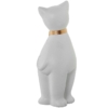 Figura Cerámica Gato 37Cm Blanco y Dorado - Imagen 7