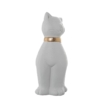 Figura Cerámica Gato 37Cm Blanco y Dorado - Imagen 9