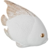 Figura Pez Cerámica 31Cm Blanco Arena y Dorado - Imagen 7