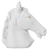 Figura Cabeza de Caballo Cerámica Blanco Arena y Dorado y 5Cm