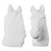 Figura Cabeza de Caballo Cerámica Blanco Arena y Dorado y 5Cm - Imagen 6