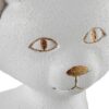 Figura Gato 40Cm Ceramica Blanco y Oro Acabado Arena - Imagen 5