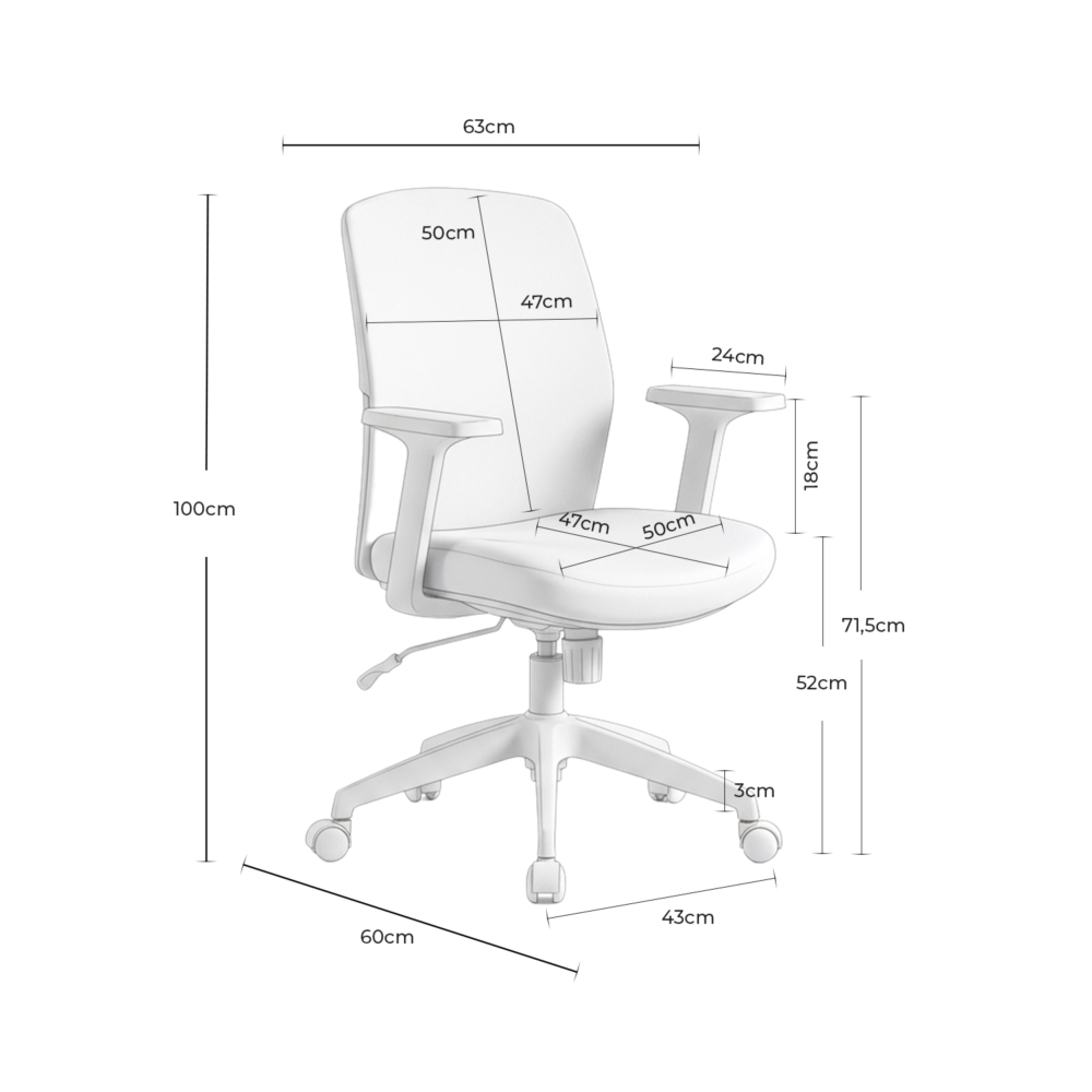 SILLA OFICINA MARYLAND TERRACOTA - Imagen 6