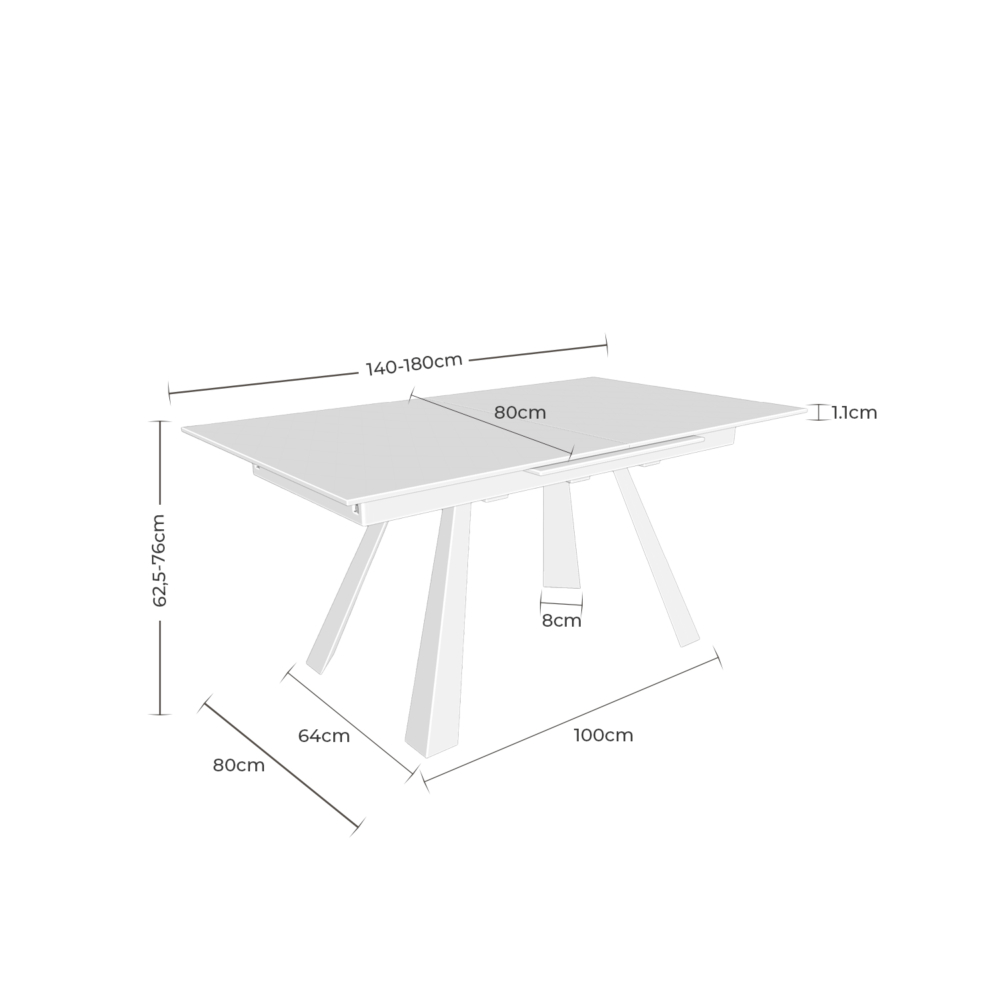 MESA EXT. JUDY 140 GRIS/NEGRO - Imagen 8