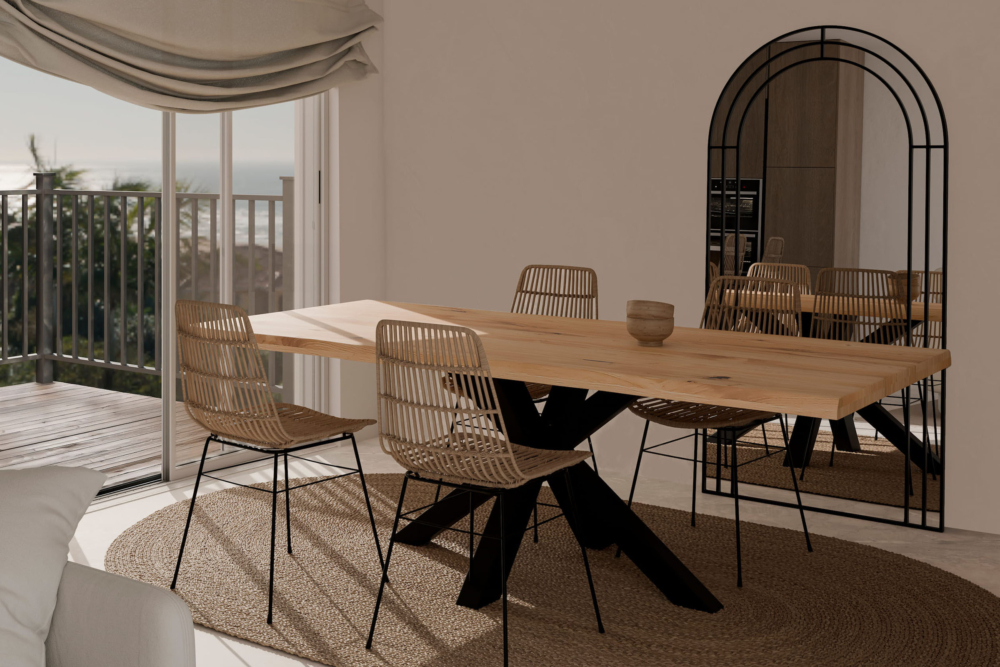 MESA FIJA GRACE 200 ROBLE/NEGRO - Imagen 1