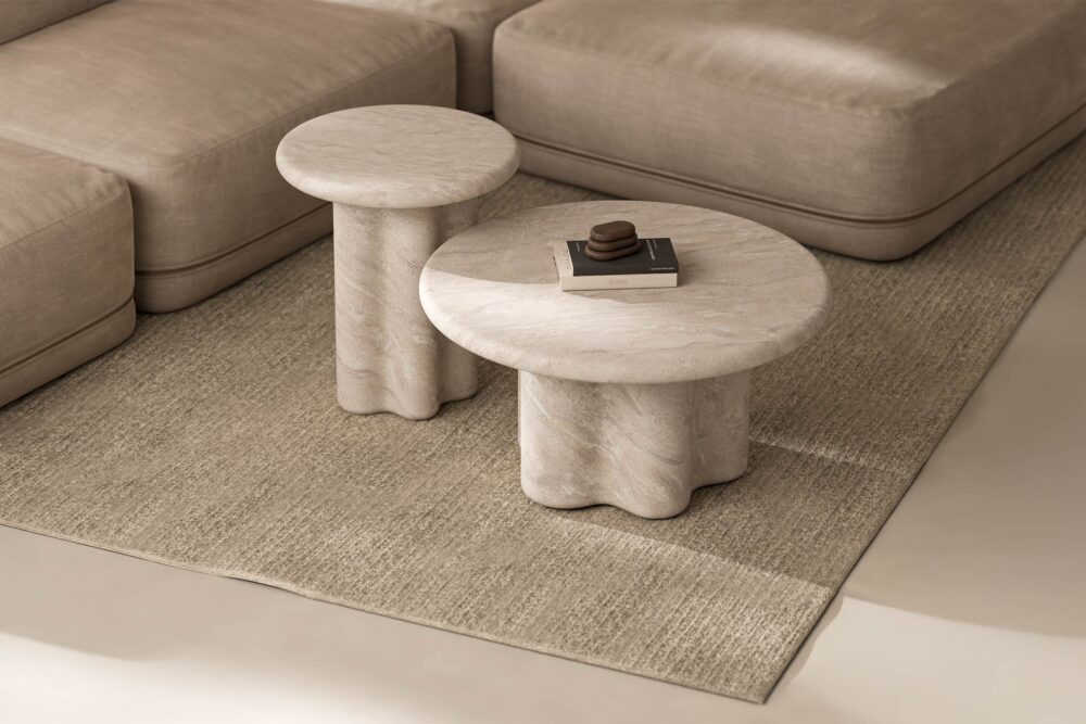 MESA AUXILIAR EMERIC TRAVERTINO - Imagen 1