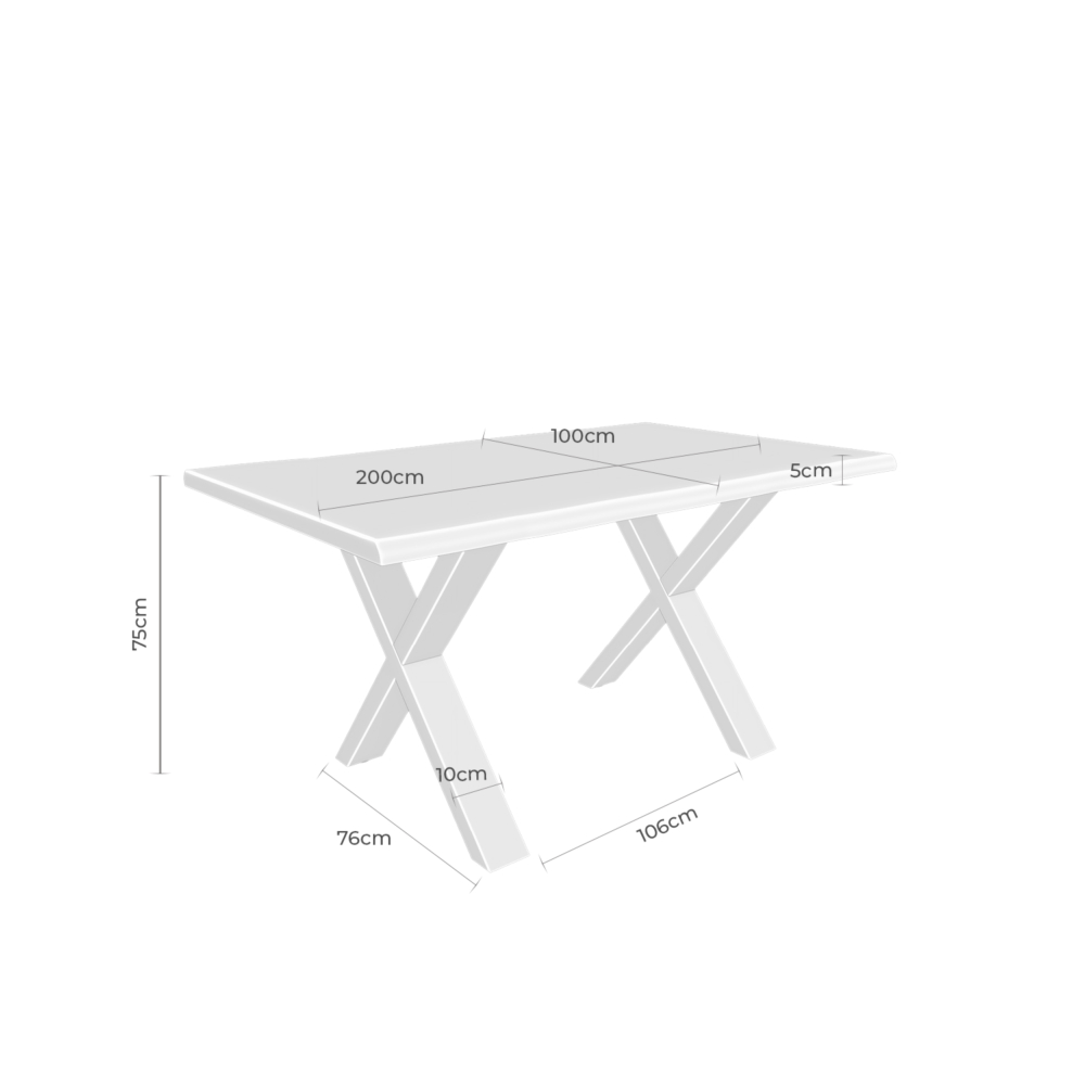 MESA FIJA CORINE 200 ROBLE/BLANCO - Imagen 5