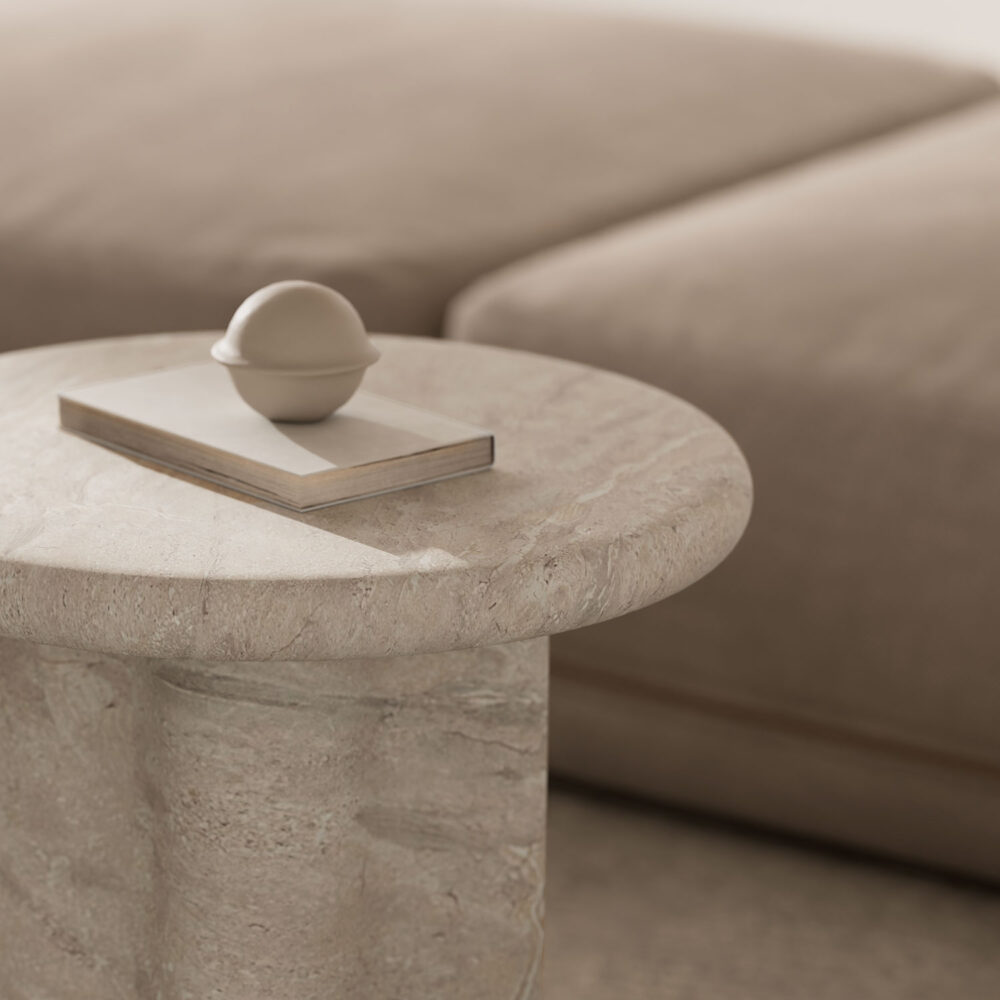 MESA AUXILIAR EMERIC TRAVERTINO - Imagen 5