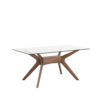 MESA FIJA DELLA 160 CRISTAL/NOGAL