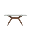 MESA FIJA DELLA 160 CRISTAL/NOGAL - Imagen 2