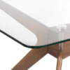 MESA FIJA DELLA 160 CRISTAL/NOGAL - Imagen 3