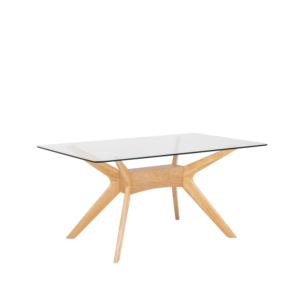 MESA FIJA DELLA 160 CRISTAL/ROBLE - Imagen 3