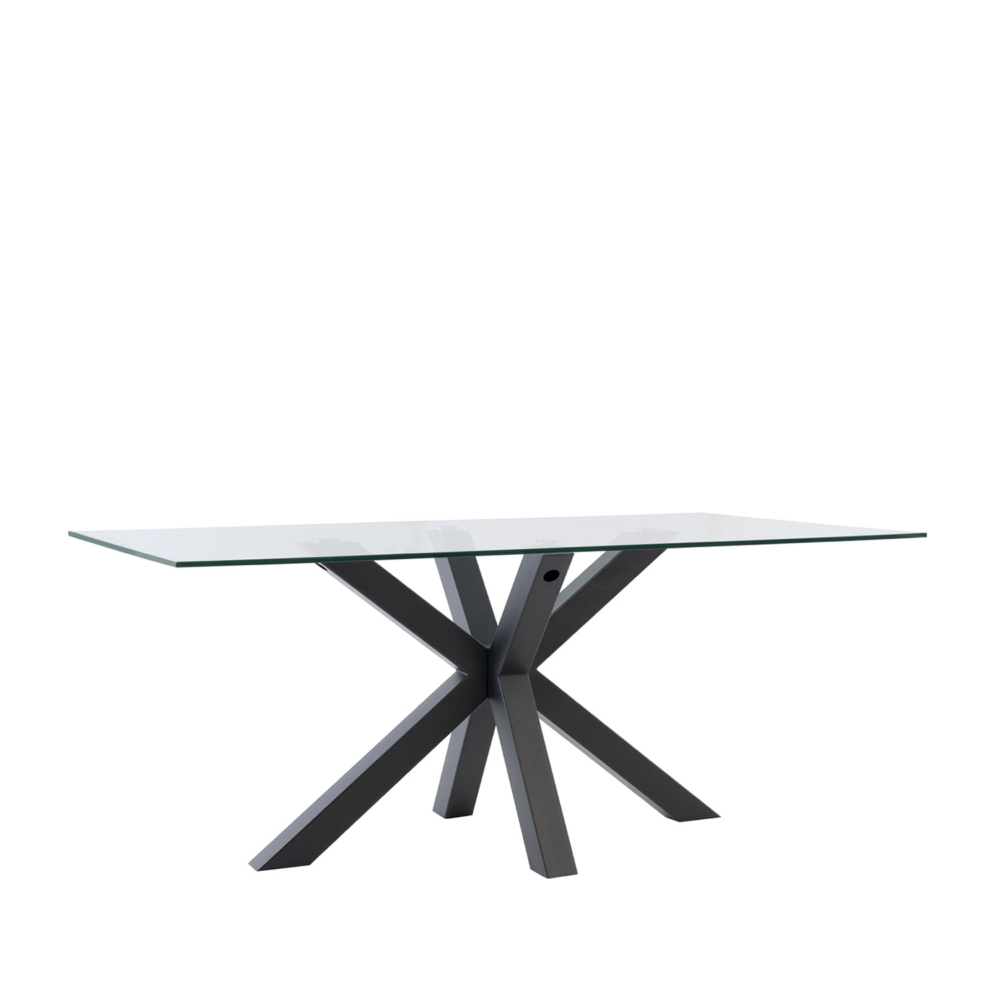 MESA FIJA DEMI 160 CRISTAL/NEGRO - Imagen 1