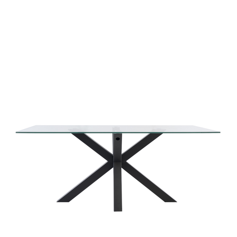 MESA FIJA DEMI 160 CRISTAL/NEGRO - Imagen 2