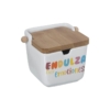 Azucarero Cerámica C y Tapa Madera (Endulza Tus Emociones) 8 y 5Cm