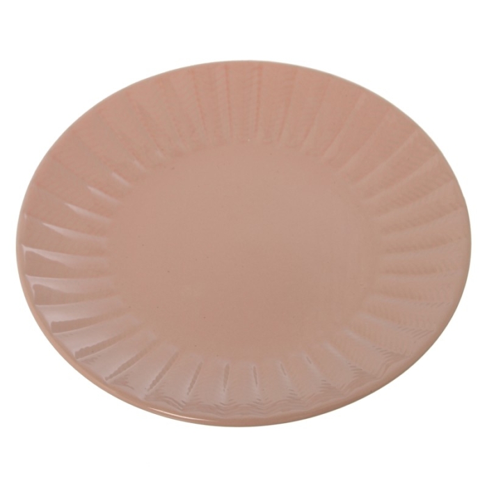 Plato Postre Ceramica Rosa Ø20 y 5Cm