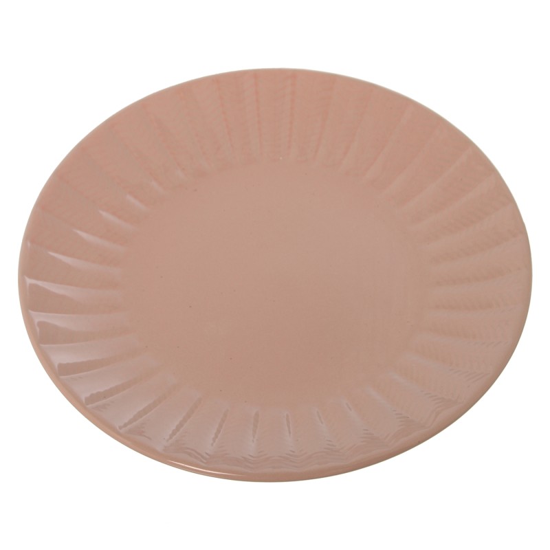 07317 Plato Postre Ceramica Rosa Ø20 y 5Cm - Imagen 1