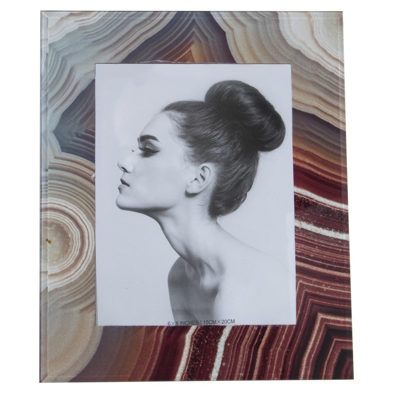 12537 Portafotos Cristal Burdeos y Beige Capas y Grosor:1Cm - Imagen 1