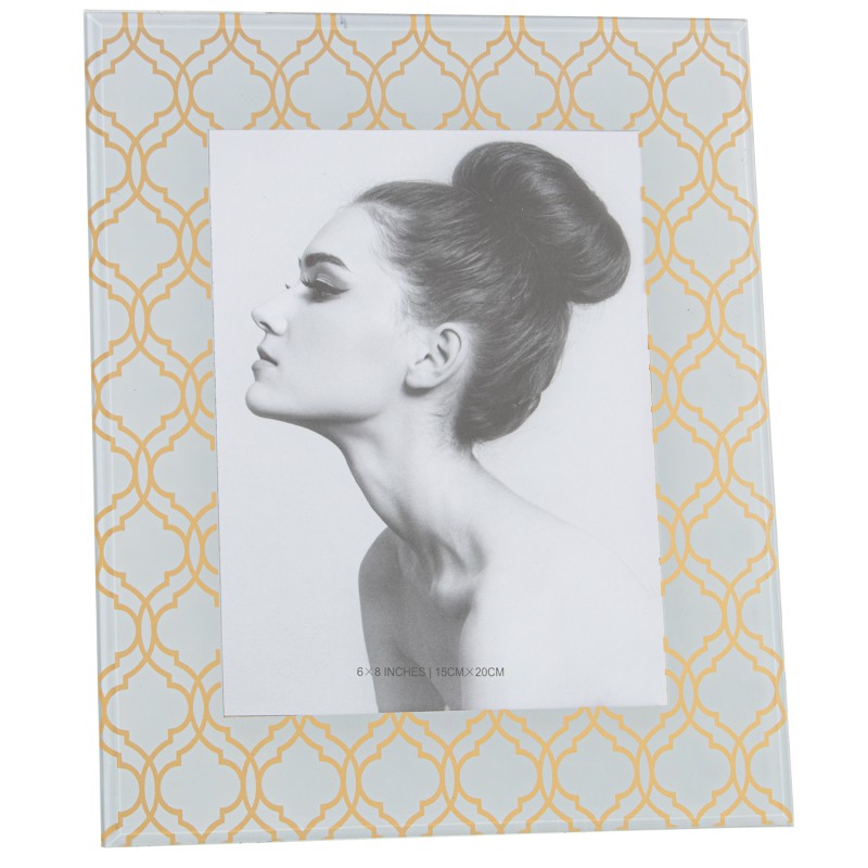 12558 Portafotos Cristal Verde y Dorado - Imagen 1