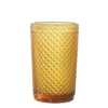 Vaso Alto Cristal Mostaza 330Ml Deco. Diamante Ø7 y 5Cm y Apto Lavavajilla