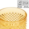 Vaso Alto Cristal Mostaza 330Ml Deco. Diamante Ø7 y 5Cm y Apto Lavavajilla - Imagen 2