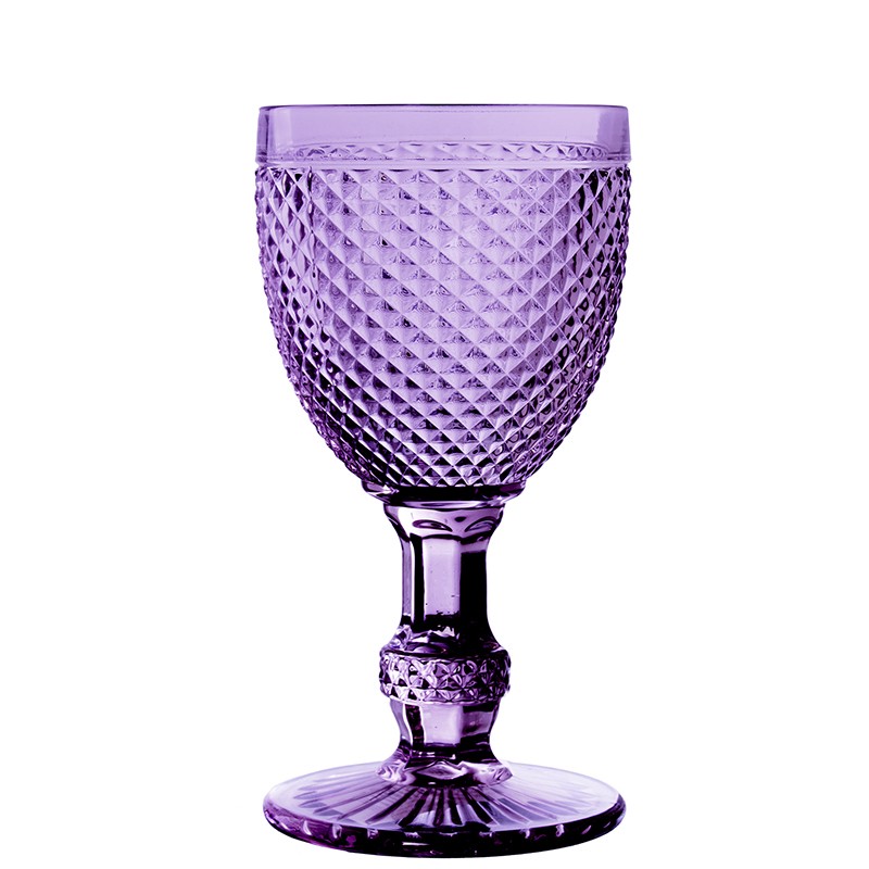 15163 Copa Cristal Violeta 270Ml Deco. Diamante Ø8 y 5Cm y Apto Lavavajilla - Imagen 1