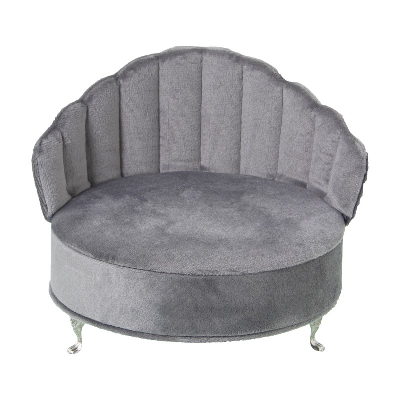 25057 Sillón Joyero Terciopelo Gris - Imagen 1