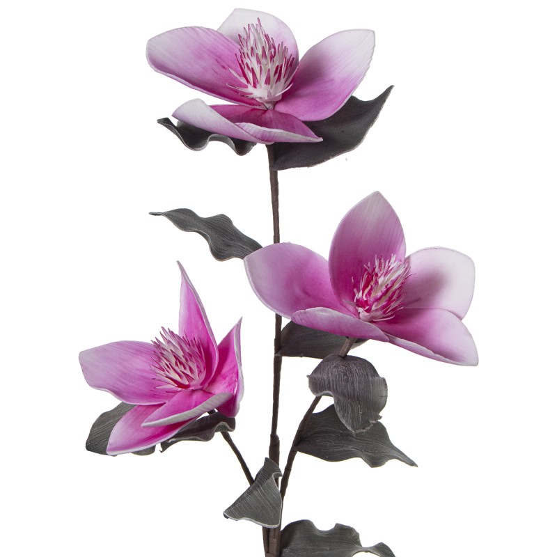 27872 Rama C y 3 Flores Fucsia 87 Cmgoma Eva y Papel 87Cm - Imagen 1