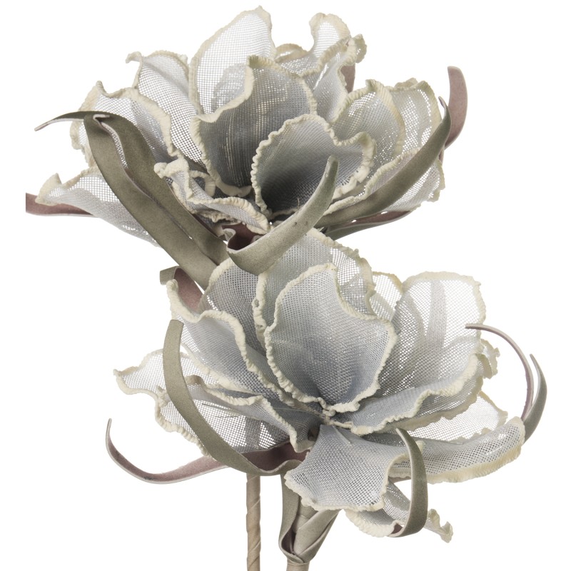 27935 Flor Artificial 99 Cm Plata y Poliester y Eva y Papel Ø21 y - Imagen 1