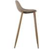 Taburete Tela Crema C y Patas Metal Acabado Madera 44 y 5Cm-Alt.asiento:73 - Imagen 3