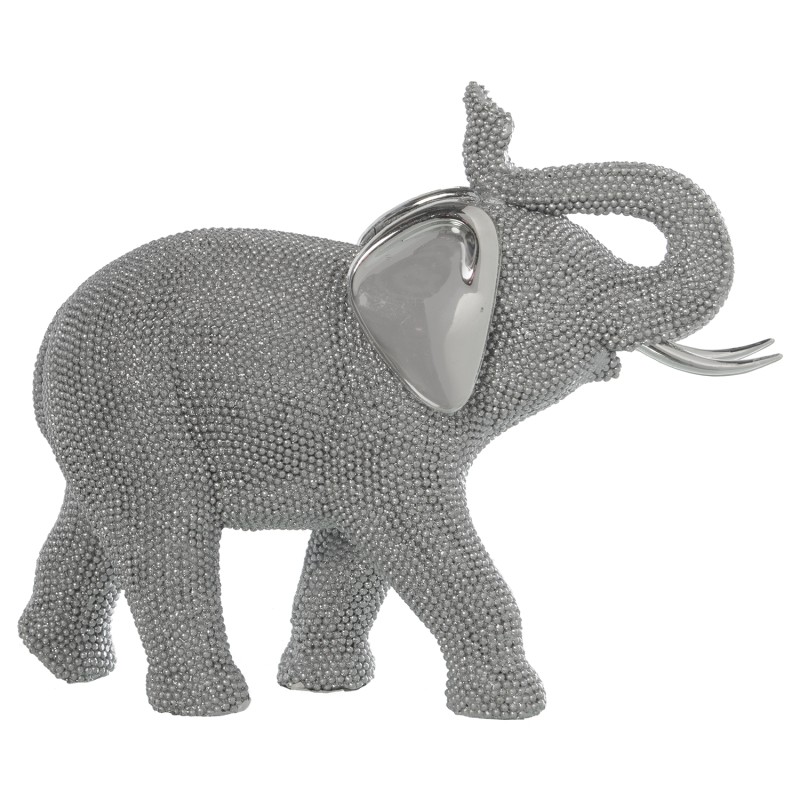 49247 Figura Elefante Resina Plateada y - Imagen 1