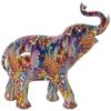 Figura Elefante Resina Grafiti Multicolor