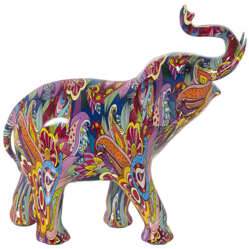 49375 Figura Elefante Resina Grafiti Multicolor - Imagen 1