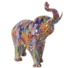 Figura Elefante Resina Grafiti Multicolor - Imagen 4