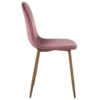 Silla Terciopelo Rosa Patas Metal Imitación Madera-Alt.asiento:47Cm - Imagen 3