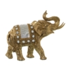 Figura Resina Elefante Dorado