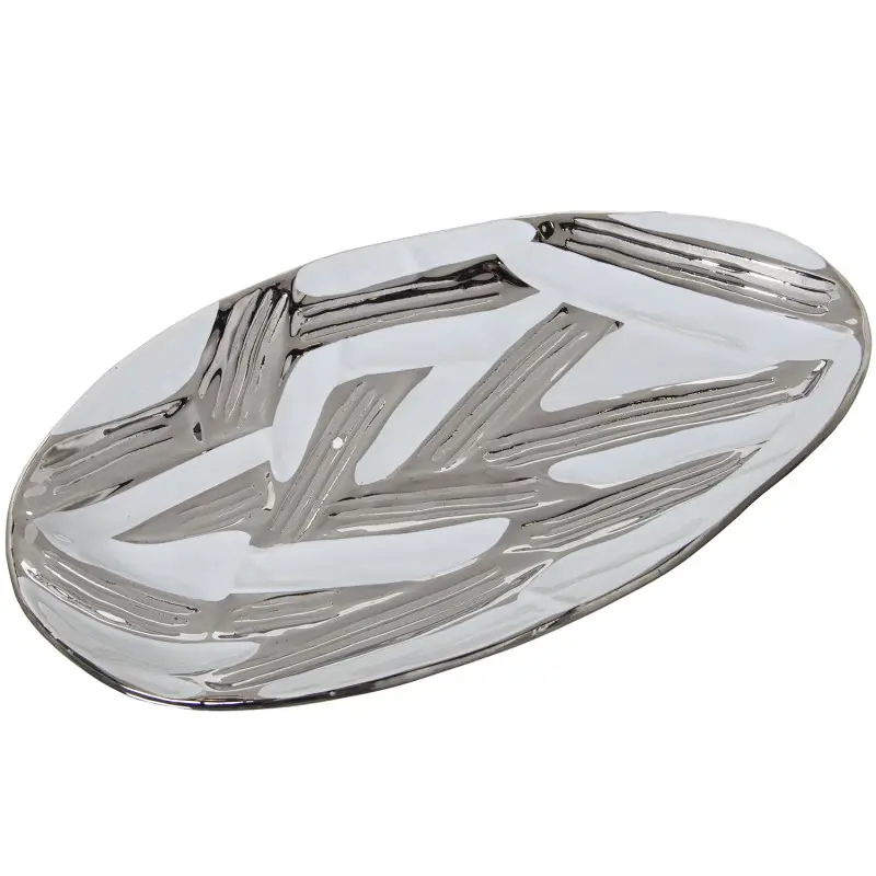 51012 Centro Cerámica Blanca y Plateada - Imagen 1