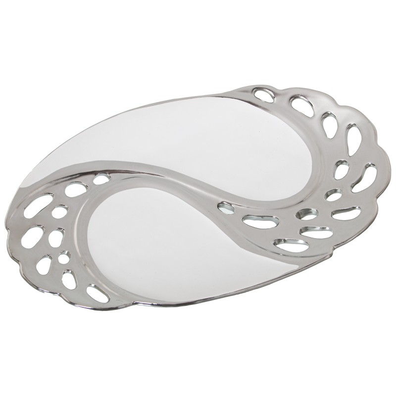 51053 Centro Cerámica Blanco y Plateado y 5Cm - Imagen 1