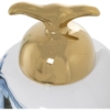Tibor Cerámica Blanco y Azul C y Tapa Oro - Imagen 2