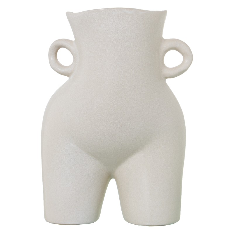 52321 Jarrón Cerámica Blanco C y Asas - Imagen 1