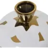 Jarrón Cerámica Blanco y Dorado - Imagen 2