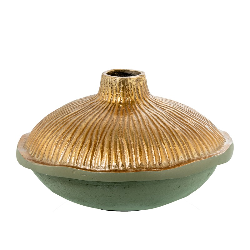 53071 Jarrón Aluminio 15Cm Oro y Verde - Imagen 1