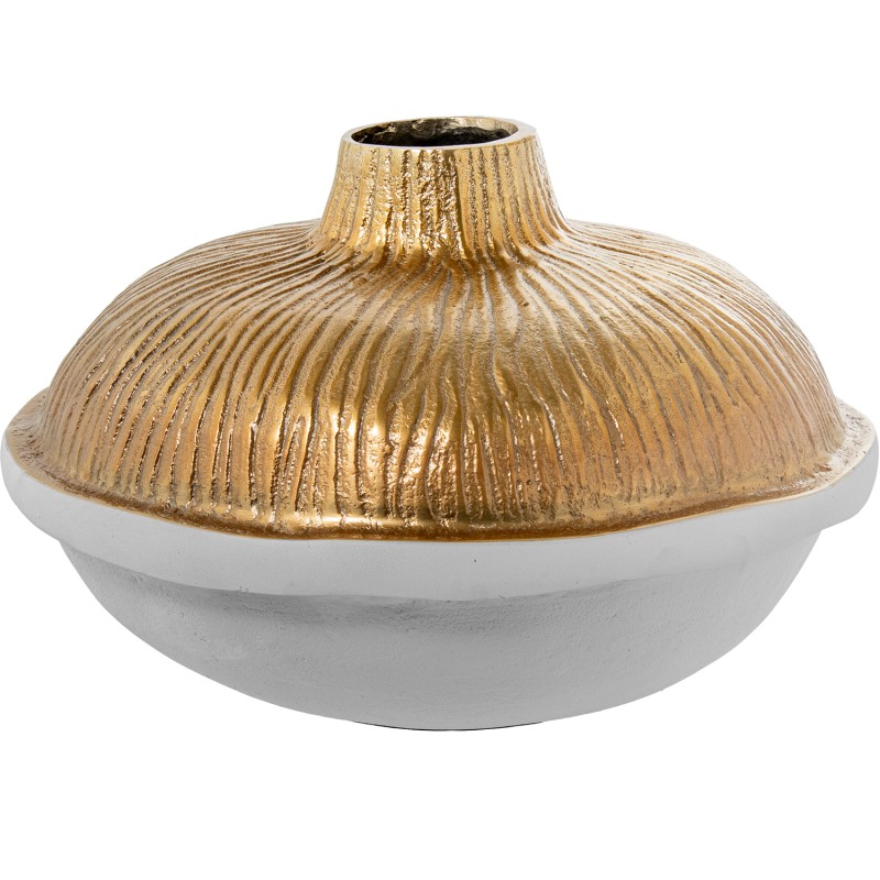 53072 Jarrón Aluminio 20Cm Oro y Blanco - Imagen 1