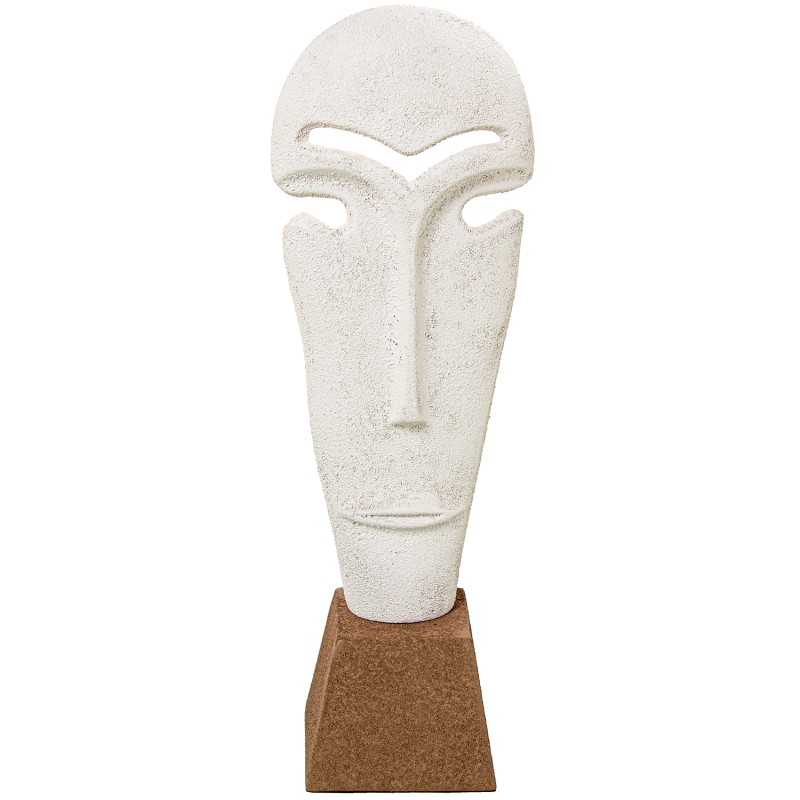 53089 Figura Rostro Aluminio Blanco C y Base Marrón - Imagen 1